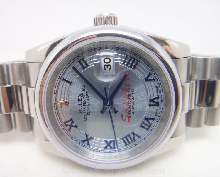 Rolex Datejust Watch: Ice Blue Roman Mens Replica